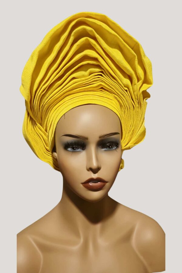 Yellow Aso-Oke Autogele - Image 2
