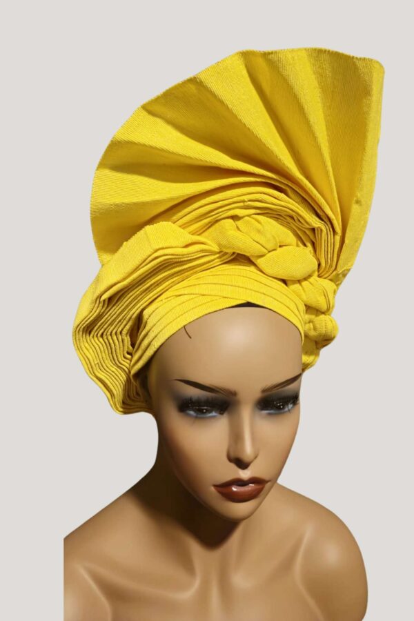 Yellow Aso-Oke Autogele - Image 3
